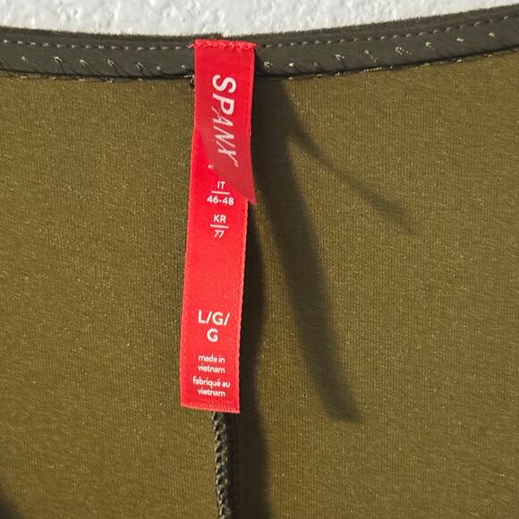 SPANX Faux Suede Column Dress Utility Green Womens size Large - Picture 4 of 6